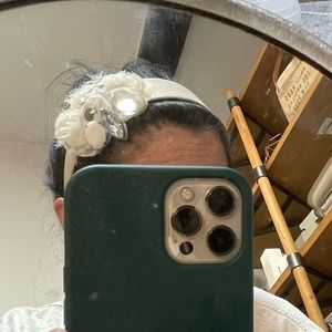 Tasha white floral hair band. Good for wedding. Hair accessories